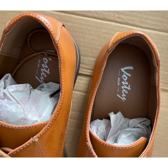 Mens Vostey Brown Leather Oxford Dress Shoes Size 14 With Cap Toe Design & Comfo - Picture 2 of 5